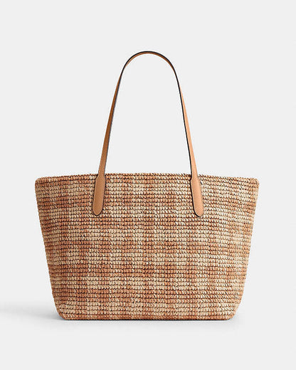 Coach City Tote Bag With Gingham Print