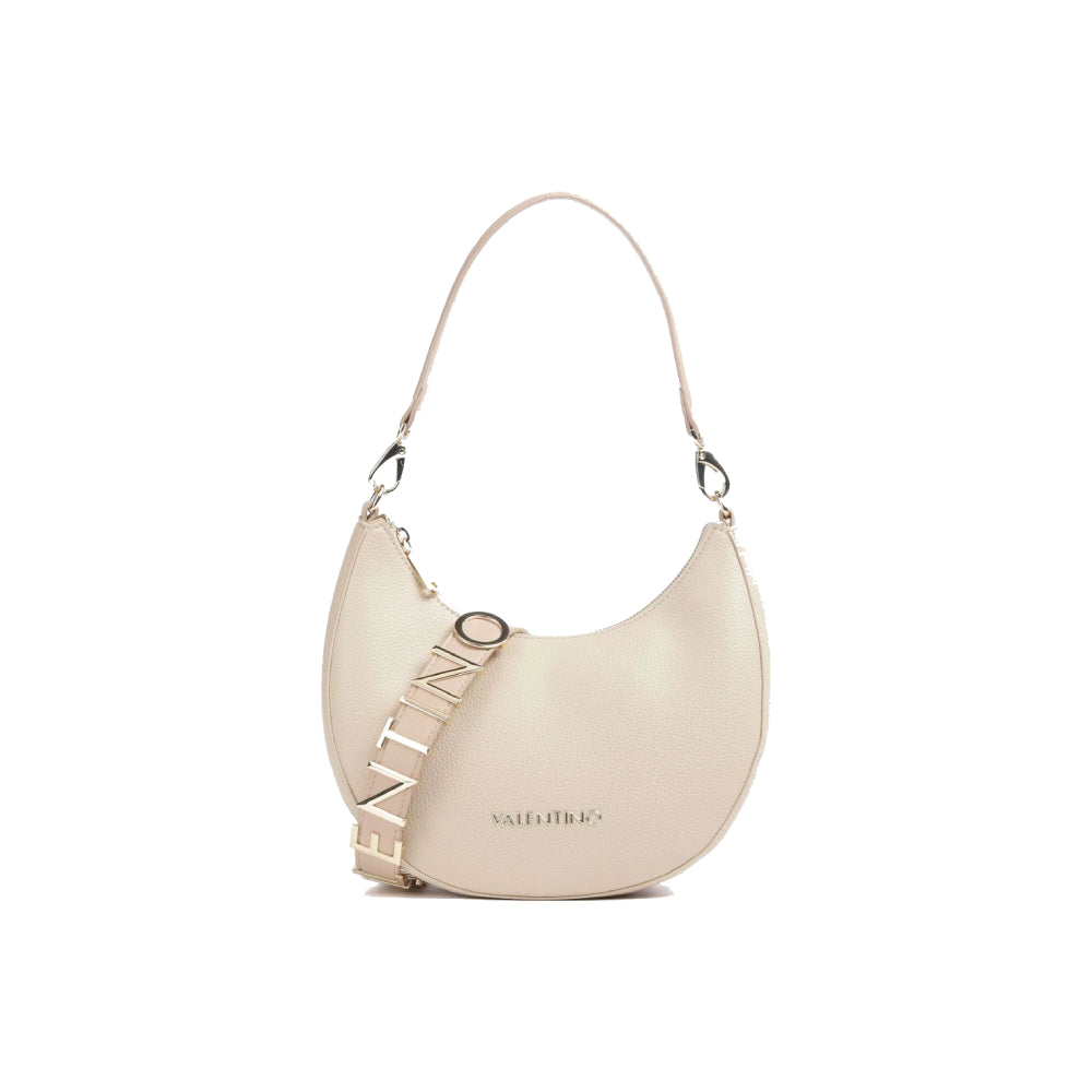Valentino Alexia Shoulder Bag with Branded Strap In Cipria