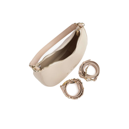 Valentino Alexia Shoulder Bag with Branded Strap In Cipria