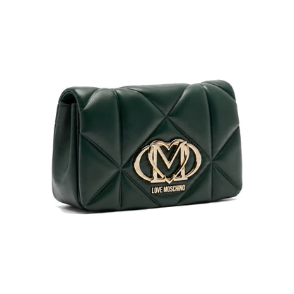 Love Moschino Smart Daily Embossed Chain Wallet In Green