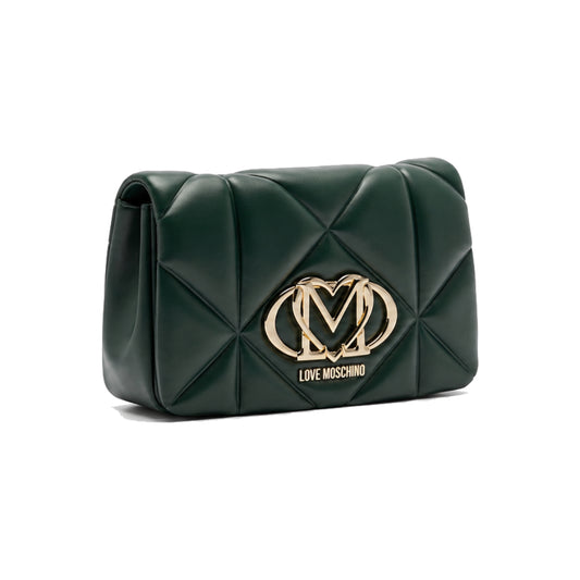 Love Moschino Smart Daily Embossed Chain Wallet In Green