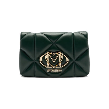 Love Moschino Smart Daily Embossed Chain Wallet In Green