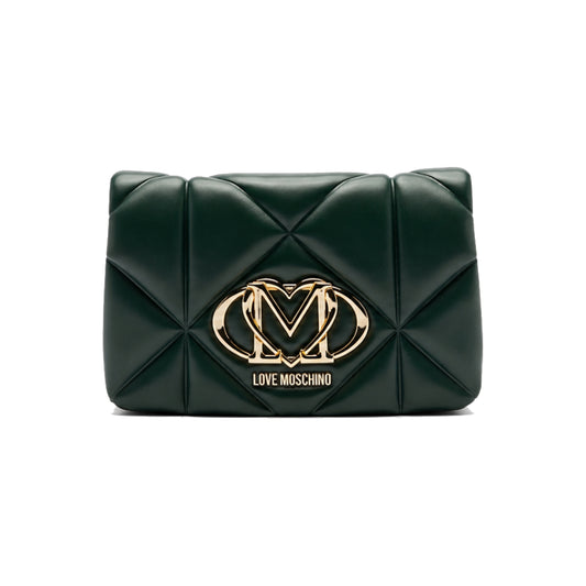 Love Moschino Smart Daily Embossed Chain Wallet In Green