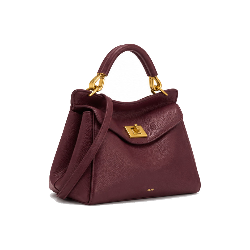 JW PEI Lucia Classic Top Handle Bag In Deep Burgundy