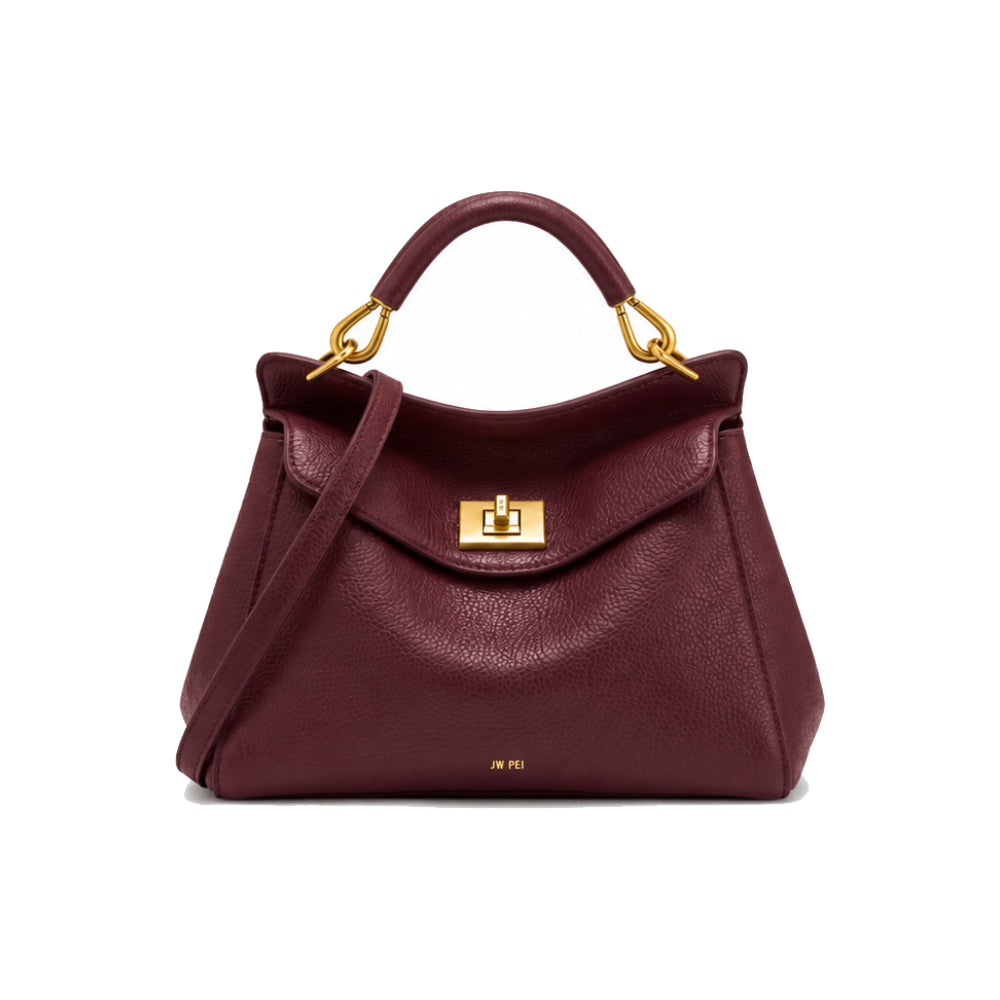 JW PEI Lucia Classic Top Handle Bag In Deep Burgundy