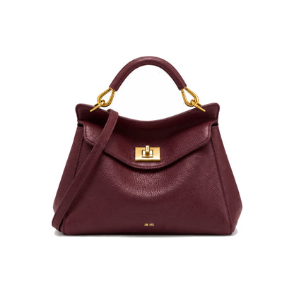 JW PEI Lucia Classic Top Handle Bag In Deep Burgundy