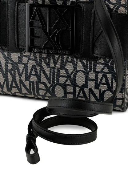 Armani Exchange logo-plaque tote bag