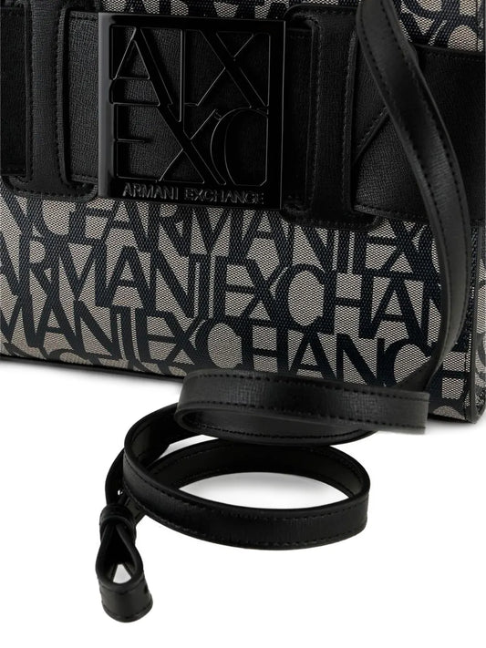 Armani Exchange logo-plaque tote bag