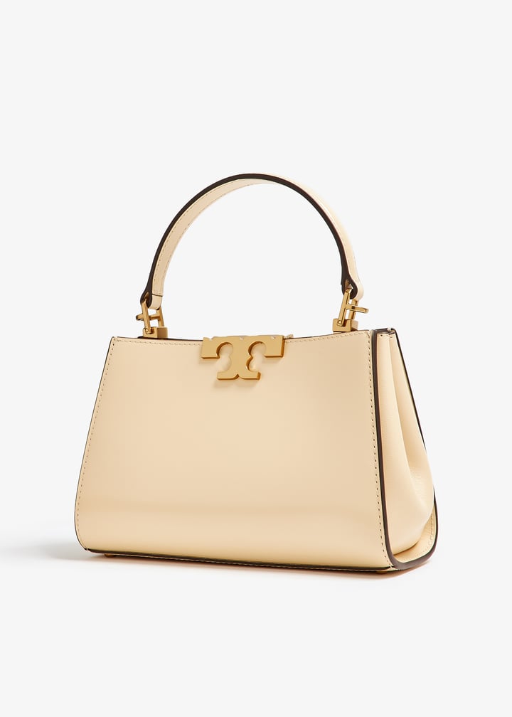 Tory Burch Mini Eleanor Satchel in beige leather with gold-tone hardware