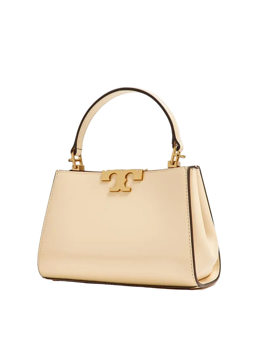 Tory Burch Mini Eleanor Satchel in Beige leather with Gold-Tone hardware
