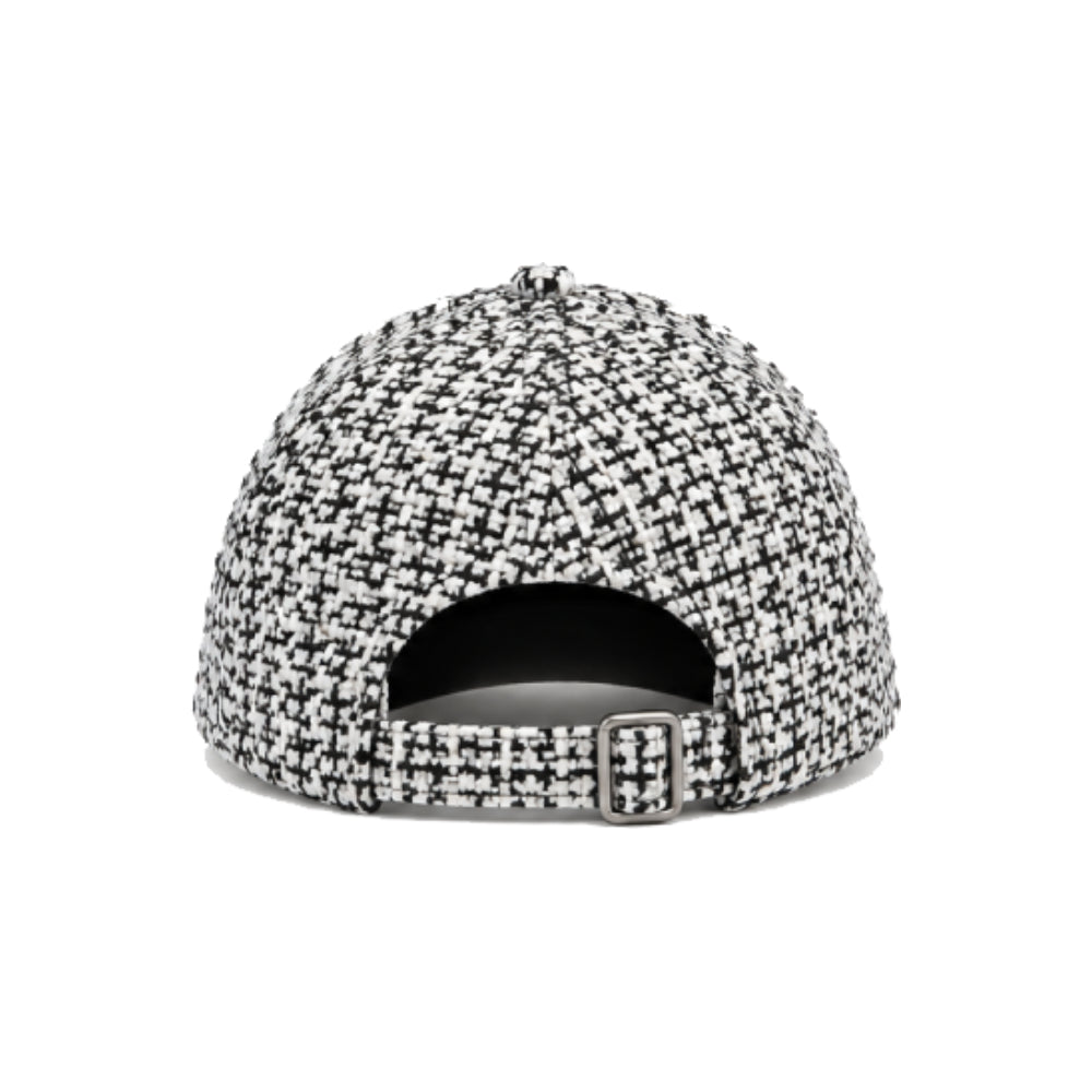 Black And White Wool Tweed Baseball Cap