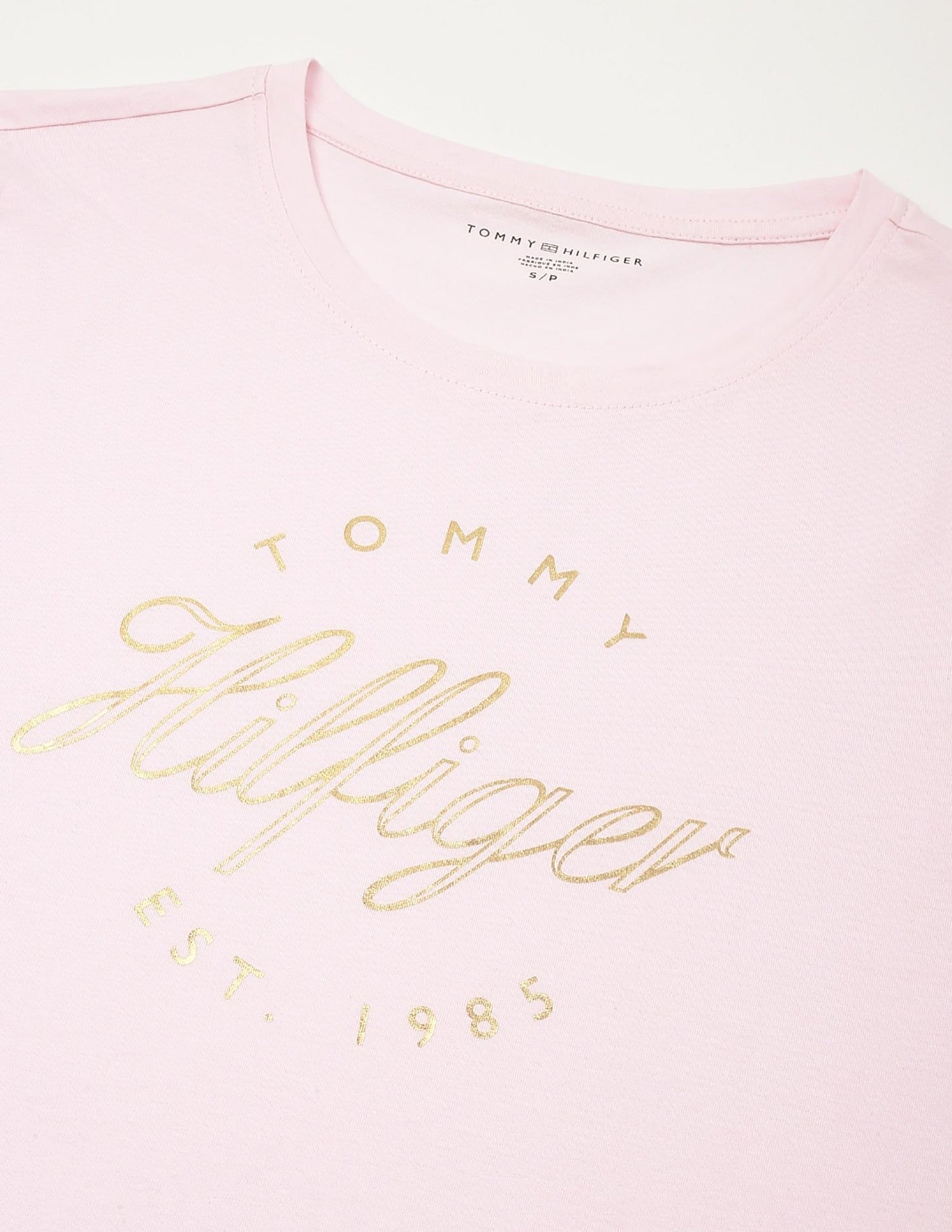 TOMMY HILFIGER Printed Regular Fit T-Shirt baby pink size M