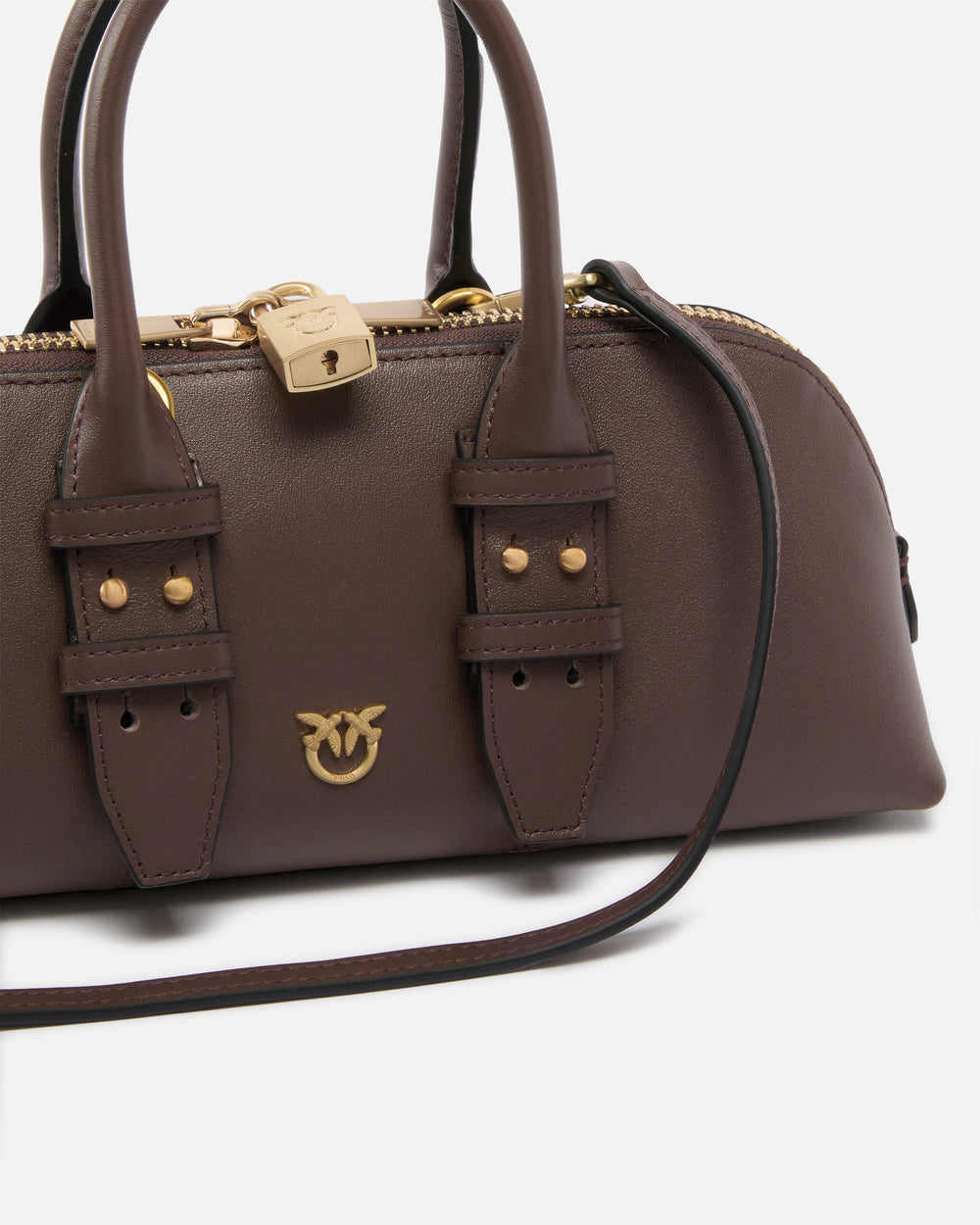 Pinko Escape Small Leather Bag in Brown