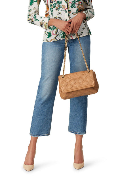 Tory Burch Fleming Soft Convertible Shoulder Bag in camel