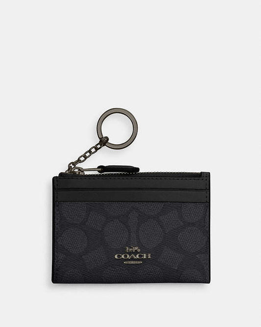 Coach Signature Canvas Mini Skinny ID Card holder