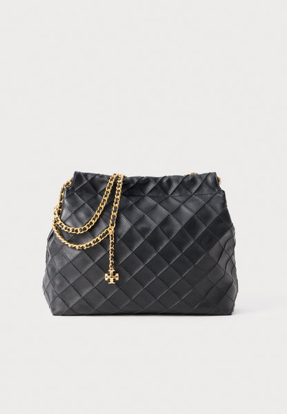 TORY BURCH FLEMING HOBO BAG - HANDBAG - BLACK