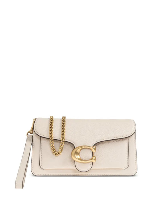 Coach Tabby Chain 19 Crossbody bag grained cow leather chalk