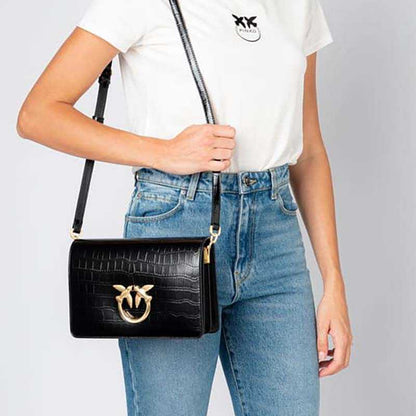 Pinko Leather messenger bag LOVE CLICK CLASSIC PURE SHAPES