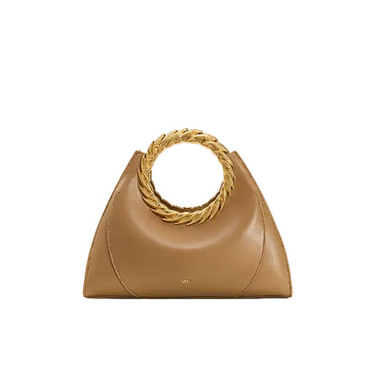 JW Pei Amiya Leaf Handle Sculpture Bag Camel