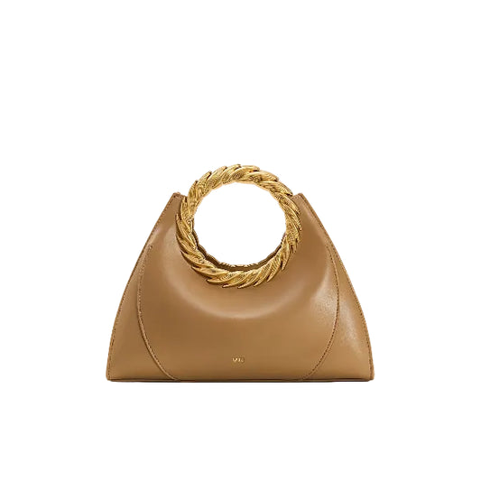 JW Pei Amiya Leaf Handle Sculpture Bag Camel