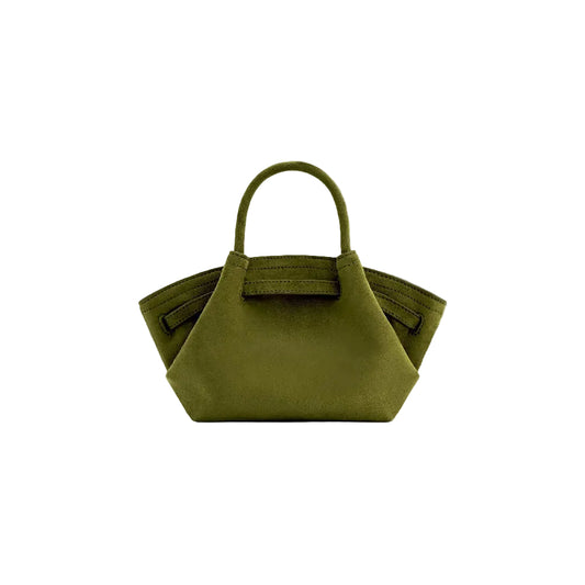 JW PEI Hana Suede Mini Tote Bag in Dark Olive