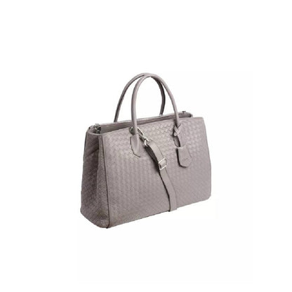 Abro Business Shopper Busy Large Leather Piuma Woven Standard in Grey