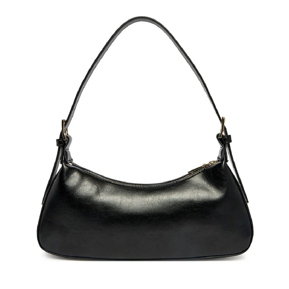 Love Moschino Soft Leather Shoulder Bag in Black