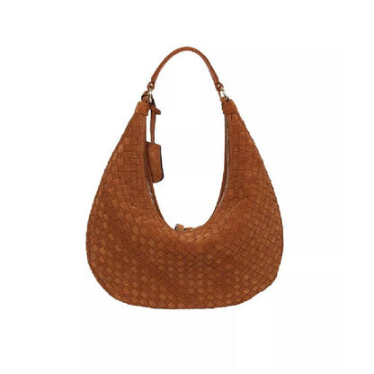 Abro Hobo Nana Leather Suede woven Standard in Cuoio