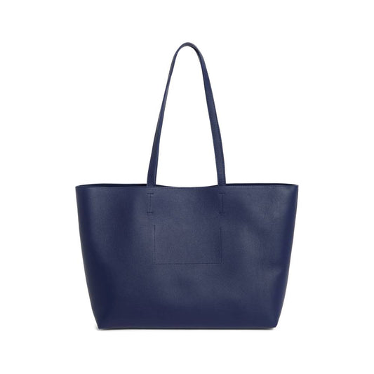 Kurt Geiger Angle Leather Shopper Bag in Dark Blue