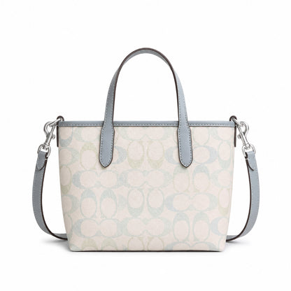 Coach City Mini Tote Bag in Pastel Signature Canvas in Light Blue