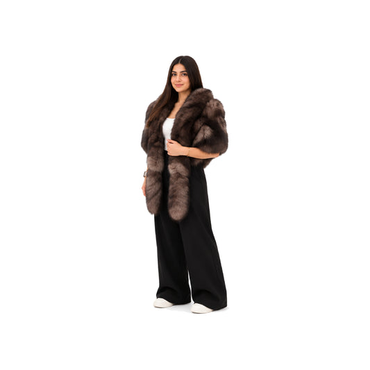 Women's Genuine Fur Wrap Shawl