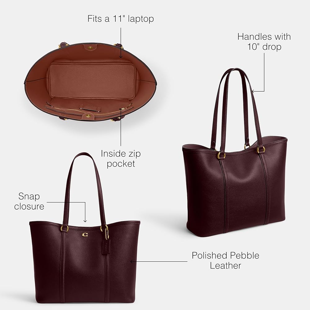 COACH Small Legacy Tote in merlot