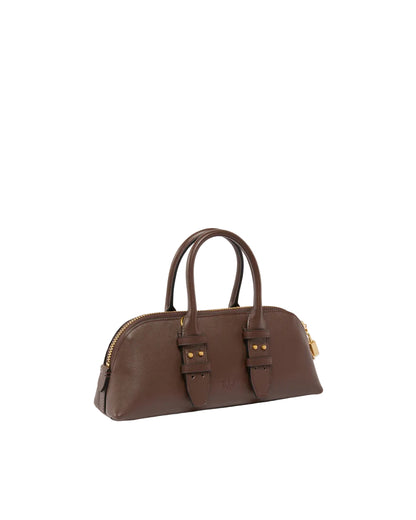 Pinko Escape Small Leather Bag in Brown