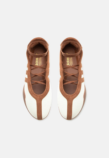 TAEKWONDO MEI BALLET W - Ankle strap ballet pumps - cream white/preloved brown/gold-coloured metallic size 39