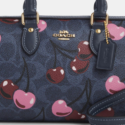 Coach Rowan Medium Crossbody Bag In Coach Print Canvas With Cherry Print