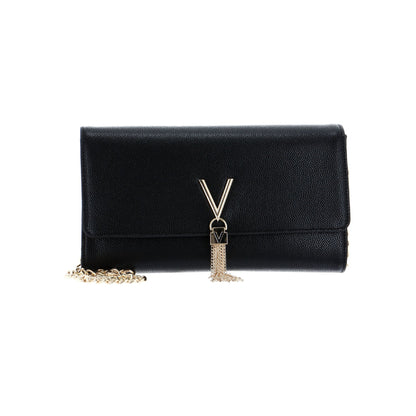 Valentino Divina Pouch With Shoulder Strap In Black/Gold