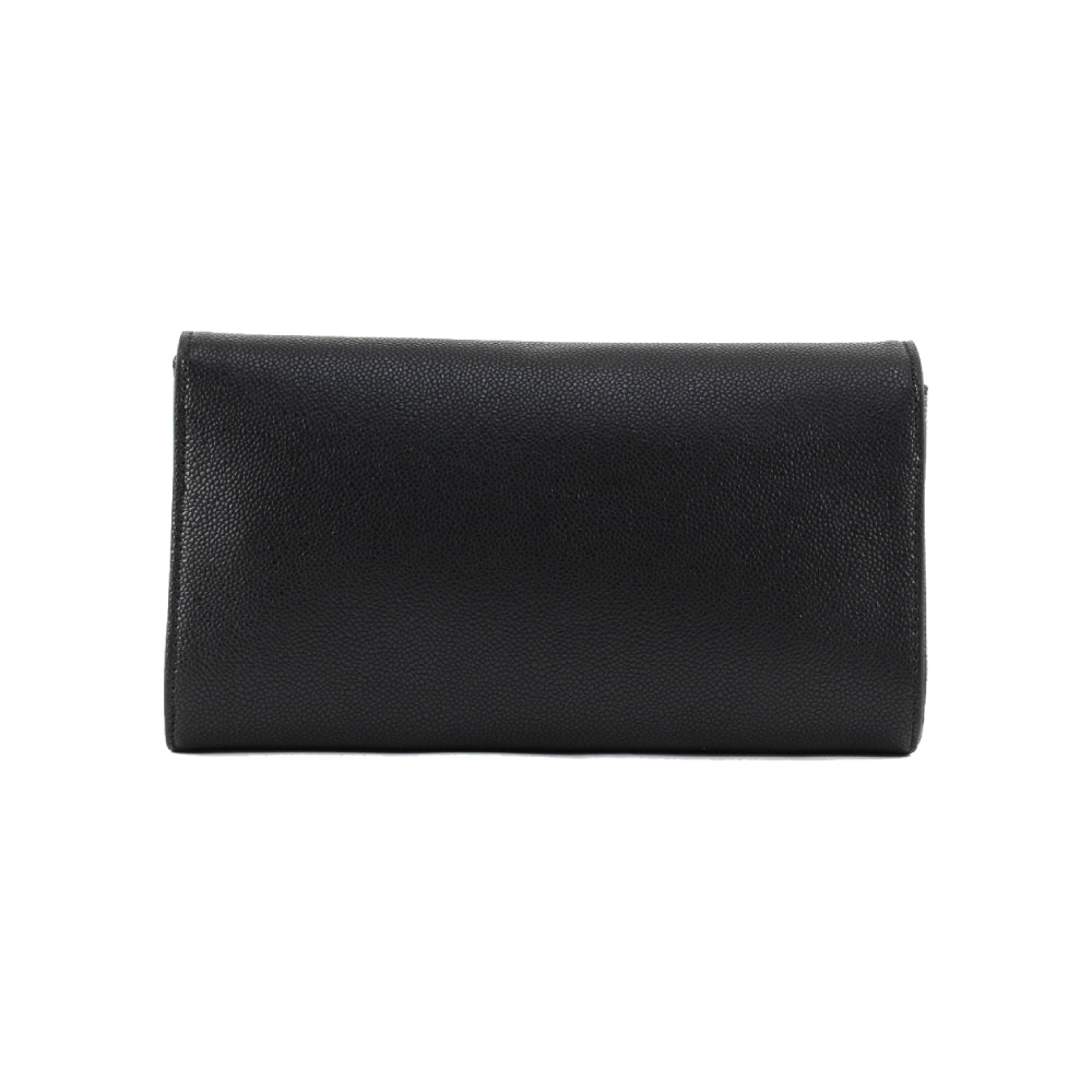 Valentino Divina Pouch With Shoulder Strap In Black/Silver