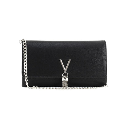 Valentino Divina Pouch With Shoulder Strap In Black/Silver