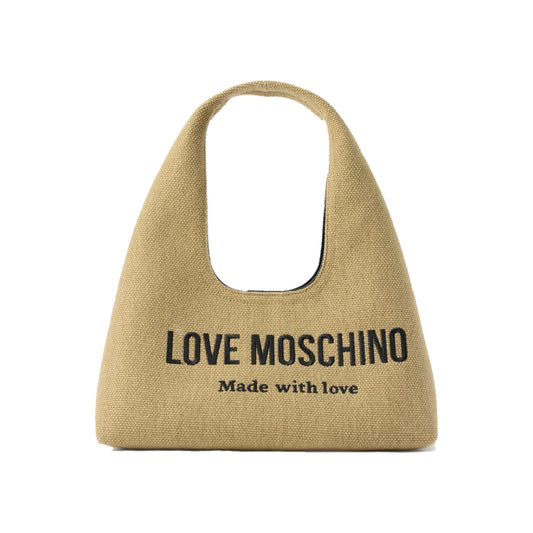 Love Moschino Cut-Out Handle Tote Bag in Beige