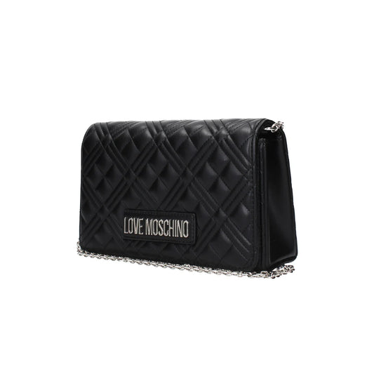 Love Moschino Clutches Women Polyurethane in Black/Silver