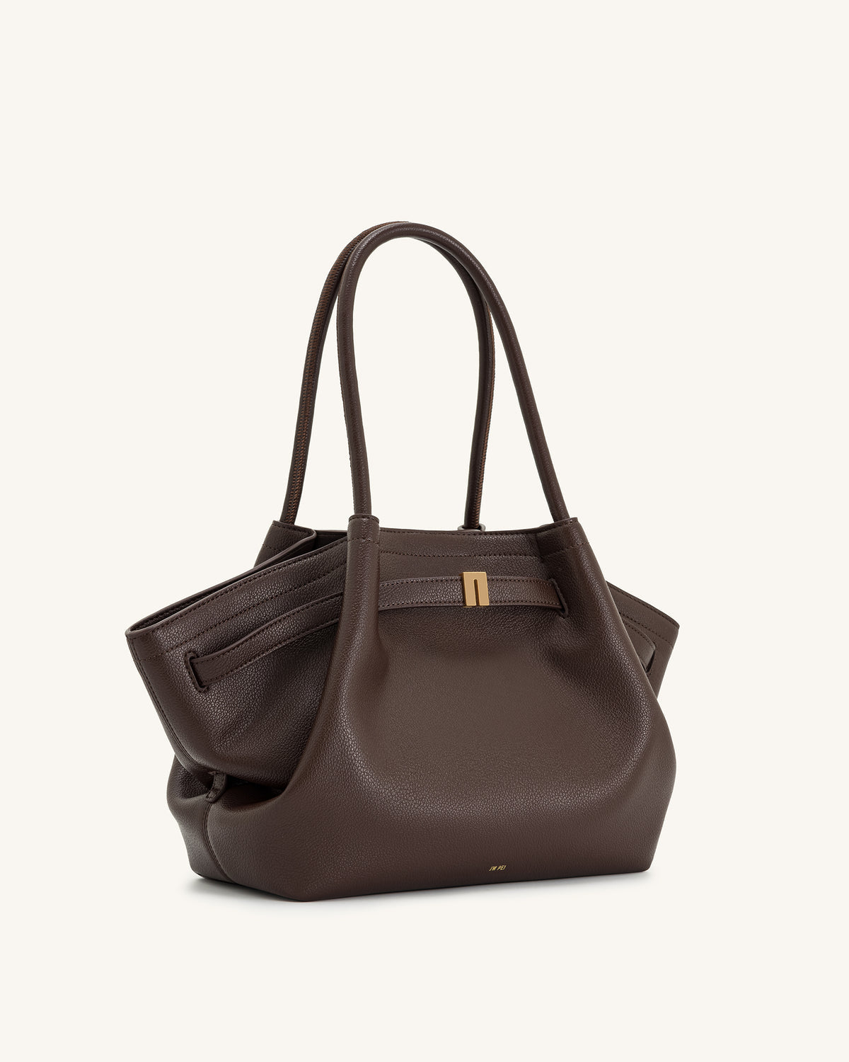 JW PEI Hana Medium Faux Straw Tote Bag in Dark Brown
