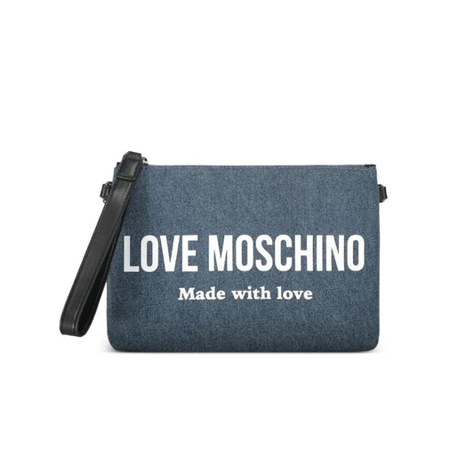 Love Moschino Signature Logo Nero Shoulder Bag in Jeans