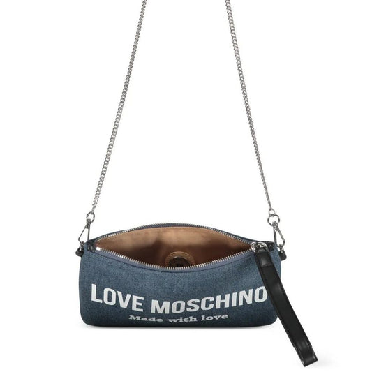 Love Moschino Signature Logo Nero Shoulder Bag in Jeans