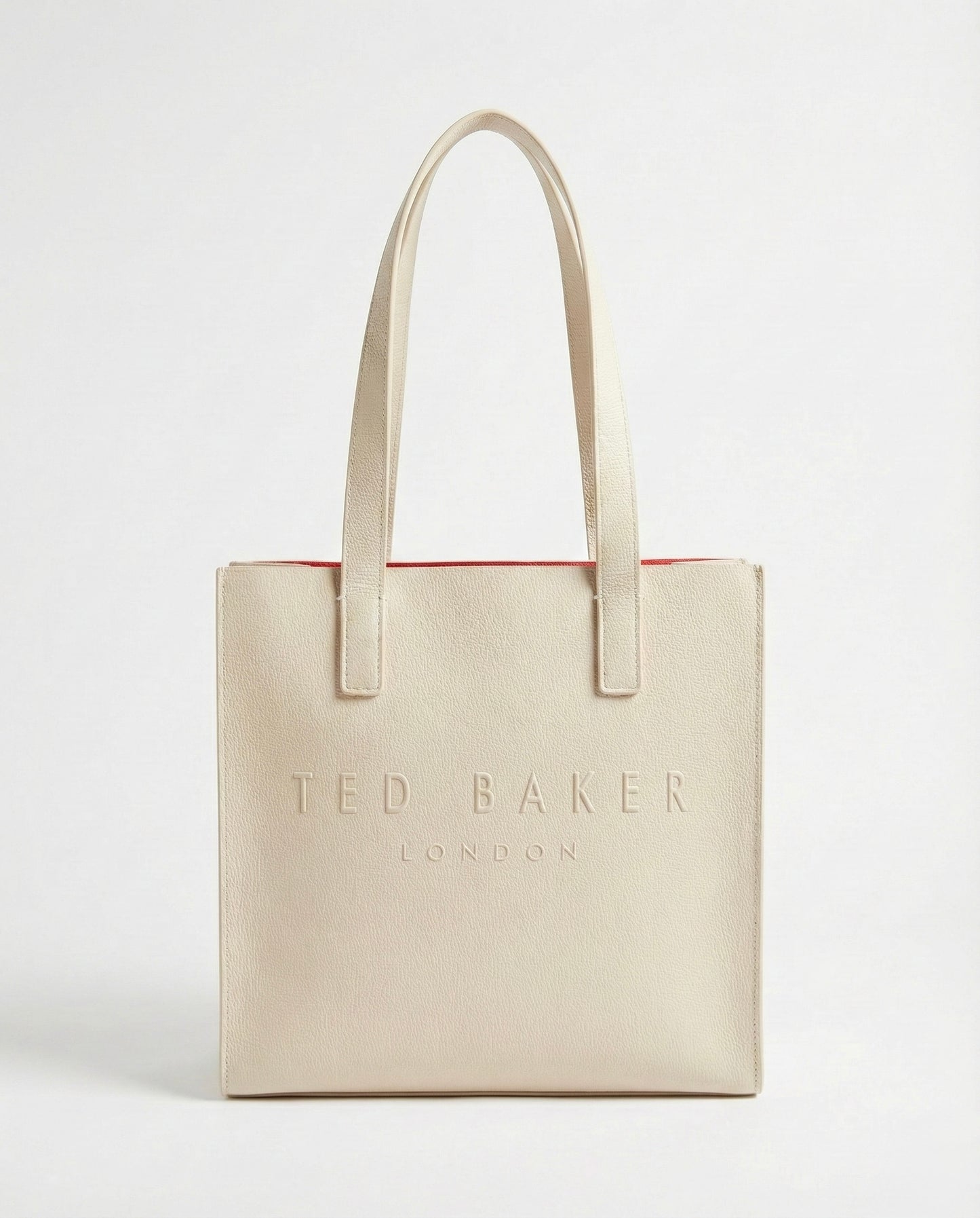 Ted Baker London The Icone Cream & Orange Lined Bag Embossed Texture Tote