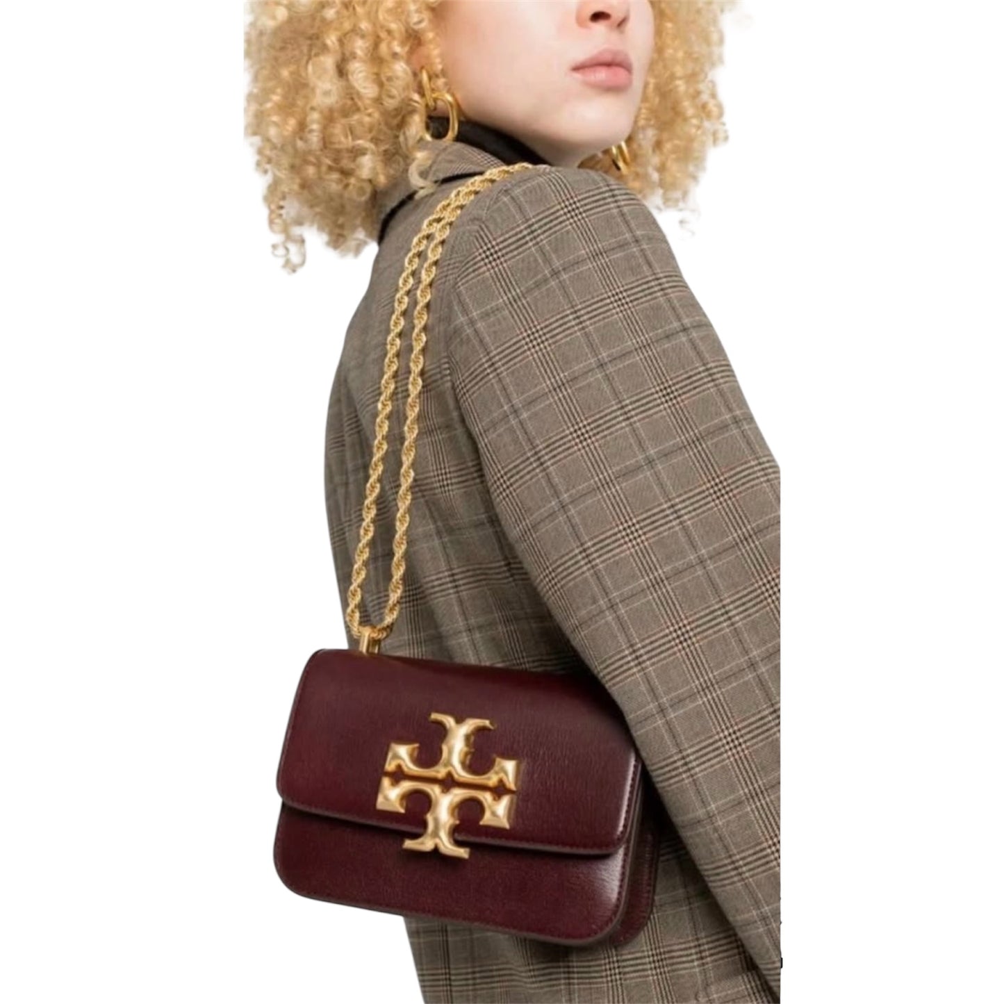 TORY BURCH SMALL ELEANOR BAG IN BURGUNDY