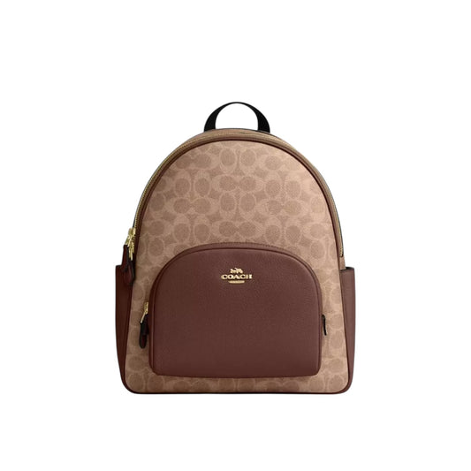 Coach Court Backpack In Blocked Signature Canvas