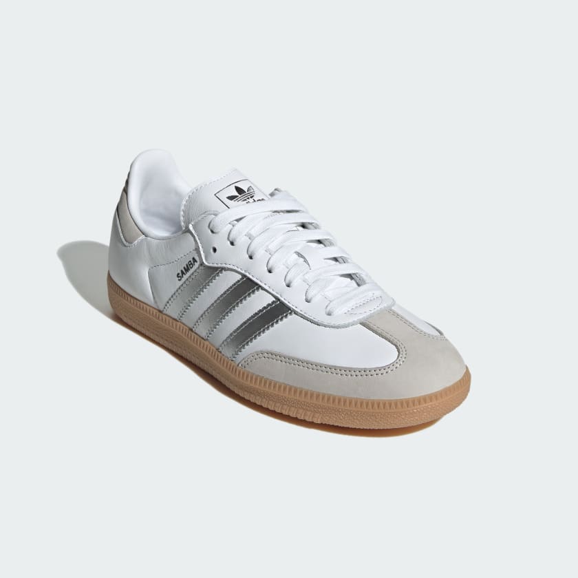 ADIDAS SAMBA OG SHOES IN WHITE METALIC