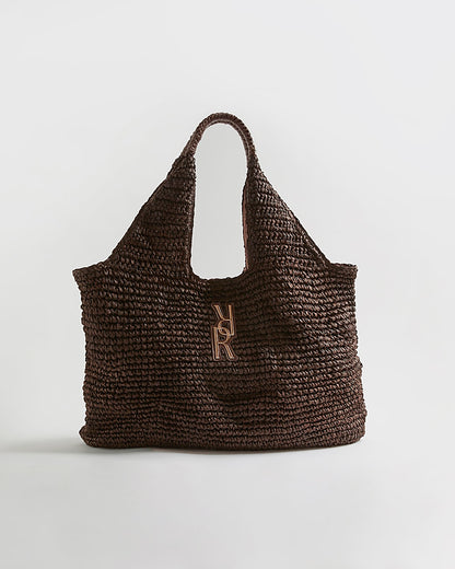 River island Brown Raffia Shopper Bag