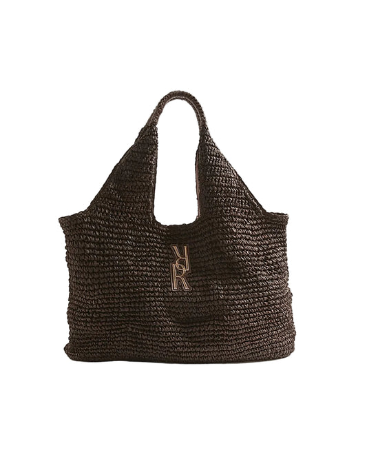 River island Brown Raffia Shopper Bag