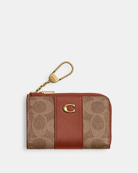 Coach Essential L-Zip Key Case In Signature Canvas